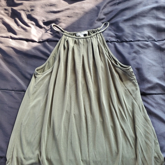 Olive green button  spaghetti top... M main image 1